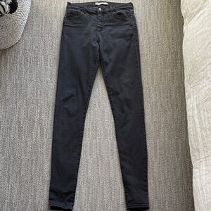 Topshop Charcoal Washed Tall Skinny Jeans